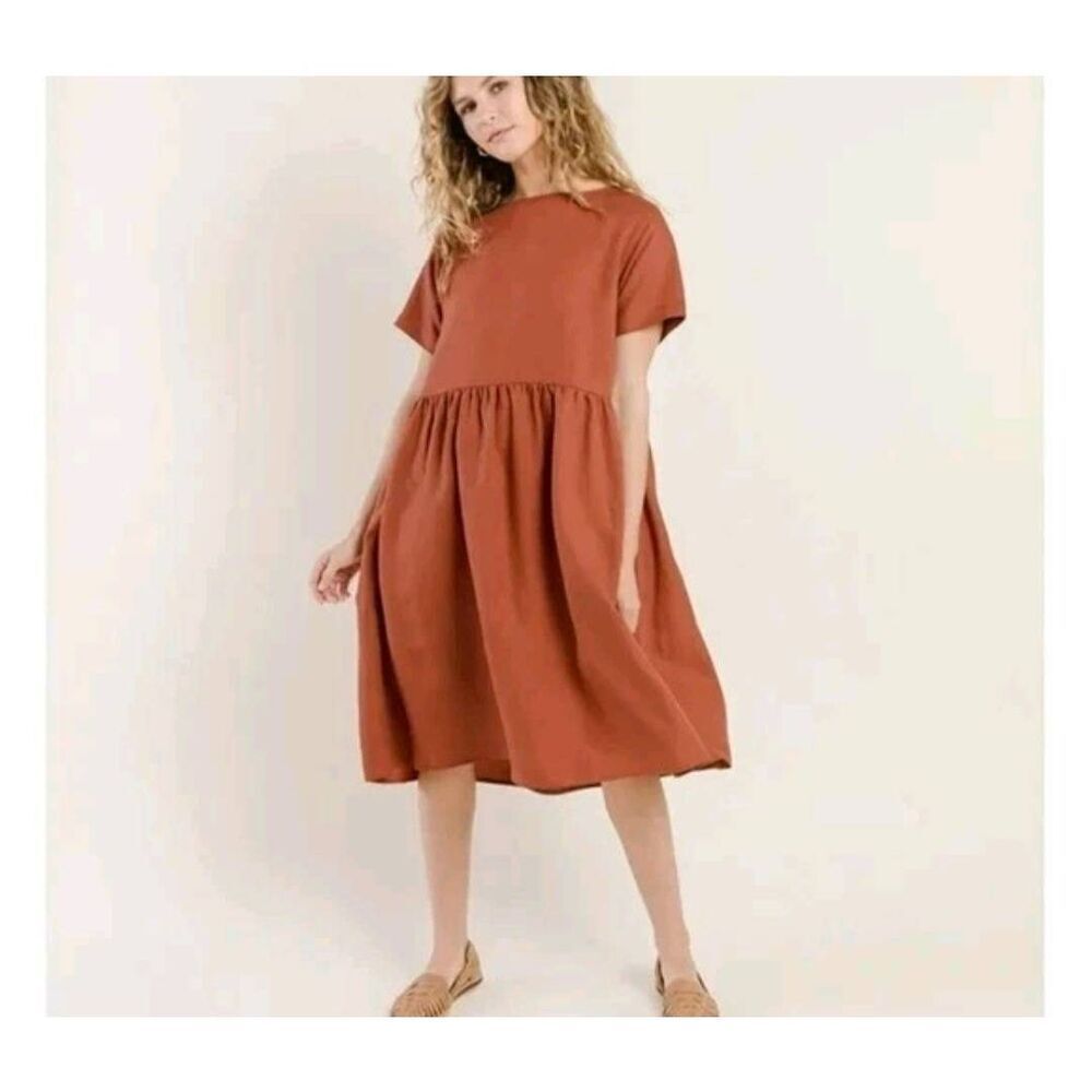 Tradlands Nico Dress in Rust size XS
